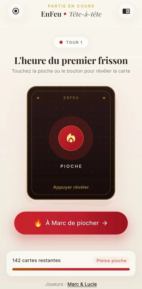 Mode Missions : la pioche de cartes EnFeu prête à être révélée